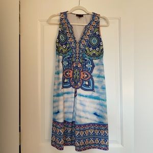 Halebob boho sleeveless jersey dress with tie dye print SZ S
